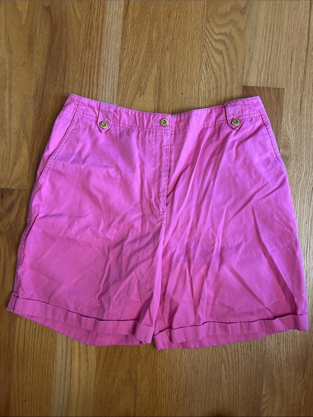 Ralph Lauren Bright Pink Women's Shorts with Button Detail